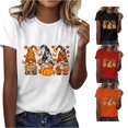 thumbnail image 1 of Halloween Shirts for Women T-Shirts Womens Fashion For Casual Tops Short Sleeve Round Neck Tee T Shirt Pumpkin Print Loose Top White XL, 1 of 6