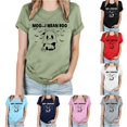 thumbnail image 1 of Halloween Shirts for Women T-Shirts and for Casual Short Sleeve Tee Featuring Mean Print Fresh Everyday Top for Women Green XL, 1 of 4