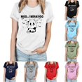 thumbnail image 1 of Halloween Shirts for Women T-Shirts and for Casual Short Sleeve Tee Featuring Mean Print Fresh Everyday Top for Women White S, 1 of 4