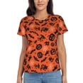 thumbnail image 1 of Halloween Shirts for Women, halloween pumpkins spider web Womens Tops Casual T Short Sleeve Shirts Halloween Party Costume, 1 of 6