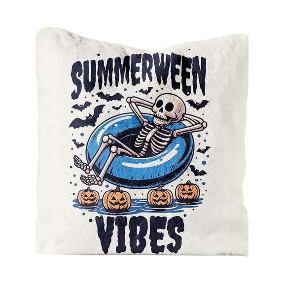 Halloween Short Plush Print Throw Cushion Set for Chair Sofa Bedroom Living Room Home Decoration, 17.7 Inch Premium Soft Polyester Short Plush Pillow for Couch Chair Living Room Bedroom Home