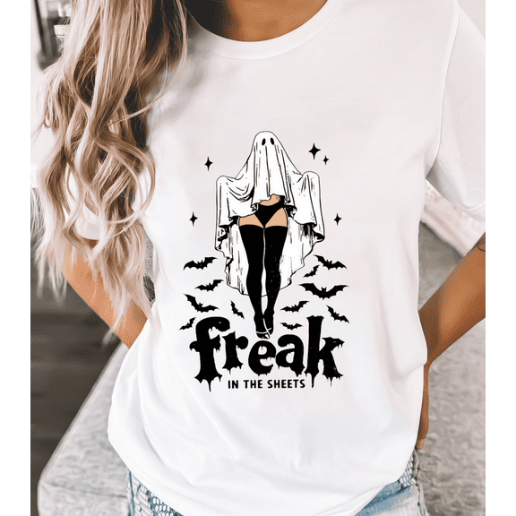 Halloween Short Sleeve Crew Neck Letter T-Shirt women Graphic Tee Fashion Casual Top Apparel White S-5XL