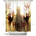 thumbnail image 1 of Halloween Shower Curtain 72x72 Bloody Hands Shower Curtain Horror Set Creepy Help for Bathroom Fabric Spooky Shower Curtain Bathroom Set Scary Halloween Shower Curtain Gift for Kids, 1 of 6