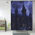 thumbnail image 1 of Halloween Shower Curtain, Halloween Bat Castle Halloween Decor Shower Curtain, Halloween Decorations Bathroom Curtain with 9 Buttonholes, Ruffle Shower Curtain 60x72in, 1 of 6
