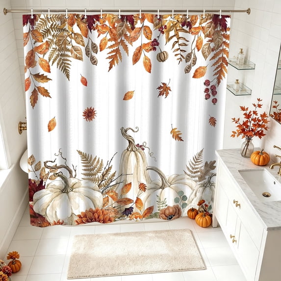 Halloween Shower Curtain,Bath Curtain,Halloween Shower Curtain Waterproof Fabric Bath Curtain Autumns Fall Themed Bathroom Decor Set With Hooks For Home Bathtub Decoration(E 70*60in)