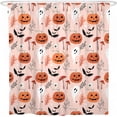 thumbnail image 1 of Halloween Shower Curtain for Bathroom,Fall Pink Pumpkin Ghost Mushroom Shower Curtains with Hooks,Farmhouse Colorful Polyester Fabric Shower Curtains Machine Washable Waterproof Bath Decor 72" x 72", 1 of 6