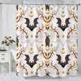 thumbnail image 1 of Halloween Shower Curtain, Black Bat Polyester Fabric Bathroom Decor Curtain, Machine Washable Waterproof, Halloween Holiday Gift for Women Men, 72 x 72 Inches, 1 of 7