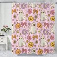 thumbnail image 1 of Halloween Shower Curtain, Bow-tie Pumpkin Polyester Fabric Bathroom Decor Curtain, Machine Washable Waterproof, Halloween Holiday Gift for Women Men, 72 x 72 Inches, 1 of 7