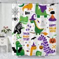 thumbnail image 1 of Halloween Shower Curtain, Cute Dinosaurs Polyester Fabric Bathroom Decor Curtain, Machine Washable Waterproof, Halloween Holiday Gift for Women Men, 72 x 72 Inches, 1 of 7