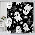 thumbnail image 1 of Halloween Shower Curtain, Cute Ghosts Polyester Fabric Bathroom Decor Curtain, Machine Washable Waterproof, Halloween Holiday Gift for Women Men, 72 x 72 Inches, 1 of 7