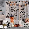 thumbnail image 1 of Halloween Shower Curtain, Devil Pumpkins Bats Spider Rustic Wooden Pattern Bath Curtains Happy Halloween Bathroom Curtain Waterproof Fabric with Hooks for Home Decor, 72Wx72H, 1 of 6