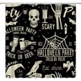 thumbnail image 1 of Halloween Shower Curtain Gothic Skull Spooky Crow Spider Web Witchy Magic Ghost Bat Magic Vintage Scary Festival Retro Black Bathroom Home Curtain with Hooks,70" Wx70 H, 1 of 1