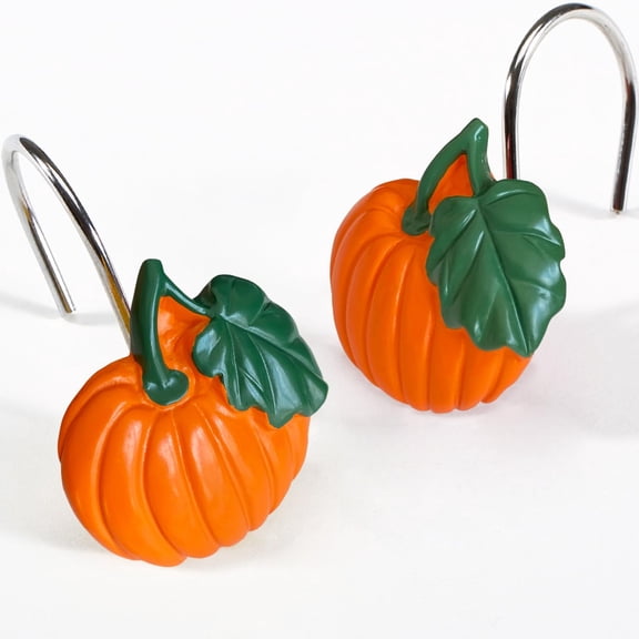 Halloween Shower Curtain Hooks, Cute Bat Decorative Shower Rings for Shower Curtains Rods,Set of 12 Black Shower Hooks Hangers Rust-Resistant Babys Room Bathroom