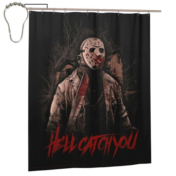 Halloween Shower Curtain Jason Voorhees Friday the 13th Waterproof Fabric Bathroom Shower Curtains 60" x 72"