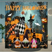 Halloween Shower Curtain Set, Hocus Pocus Decor for Bathroom Fun Cute Pumpkin Gnomes Spooky Witch Ghosts Waterproof Fabric Bath Curtain Set Holiday with Hooks 72x72" Halloween Party Gifts Supplies
