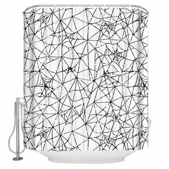 Halloween Shower Curtain Set ,Waterproof Fabric Shower Curtains Modern Simple Web Lines Abstract Shower Curtains for Bathroom,Bathroom Decor 54x"78"