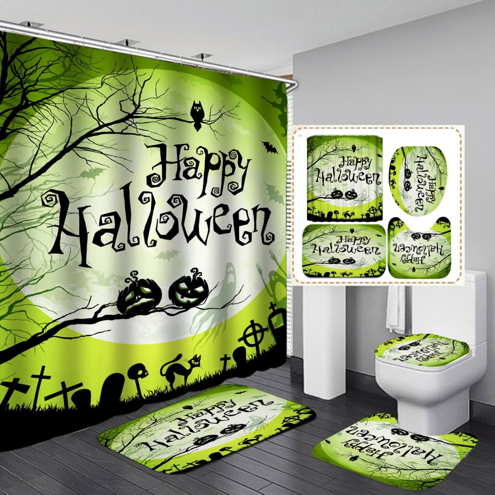 Halloween Shower Curtain Sets, Gerneric 71 Inch X 71 Inch Halloween ...