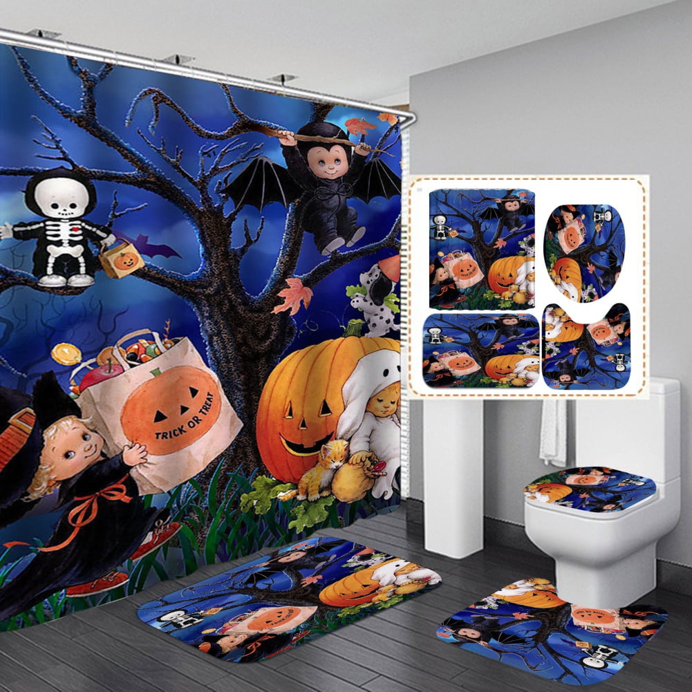 Halloween Shower Curtain Sets, Gerneric 71 Inch X 71 Inch Halloween ...