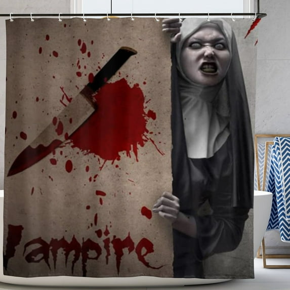 Halloween Shower Curtain for Bathroom Scary Ghost Theme Decor Props Bathroom Horror Bath Curtain 72"x72"