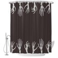 thumbnail image 1 of Halloween Shower Curtains for Bathroom, Waterproof Fabric Bath Curtains Decor, Bath Tub Curtain Brown Country Spooky Skeleton Hands Decorative Shower Curtain Sets with 12 Hooks, 72x72 Inch, 1 of 7