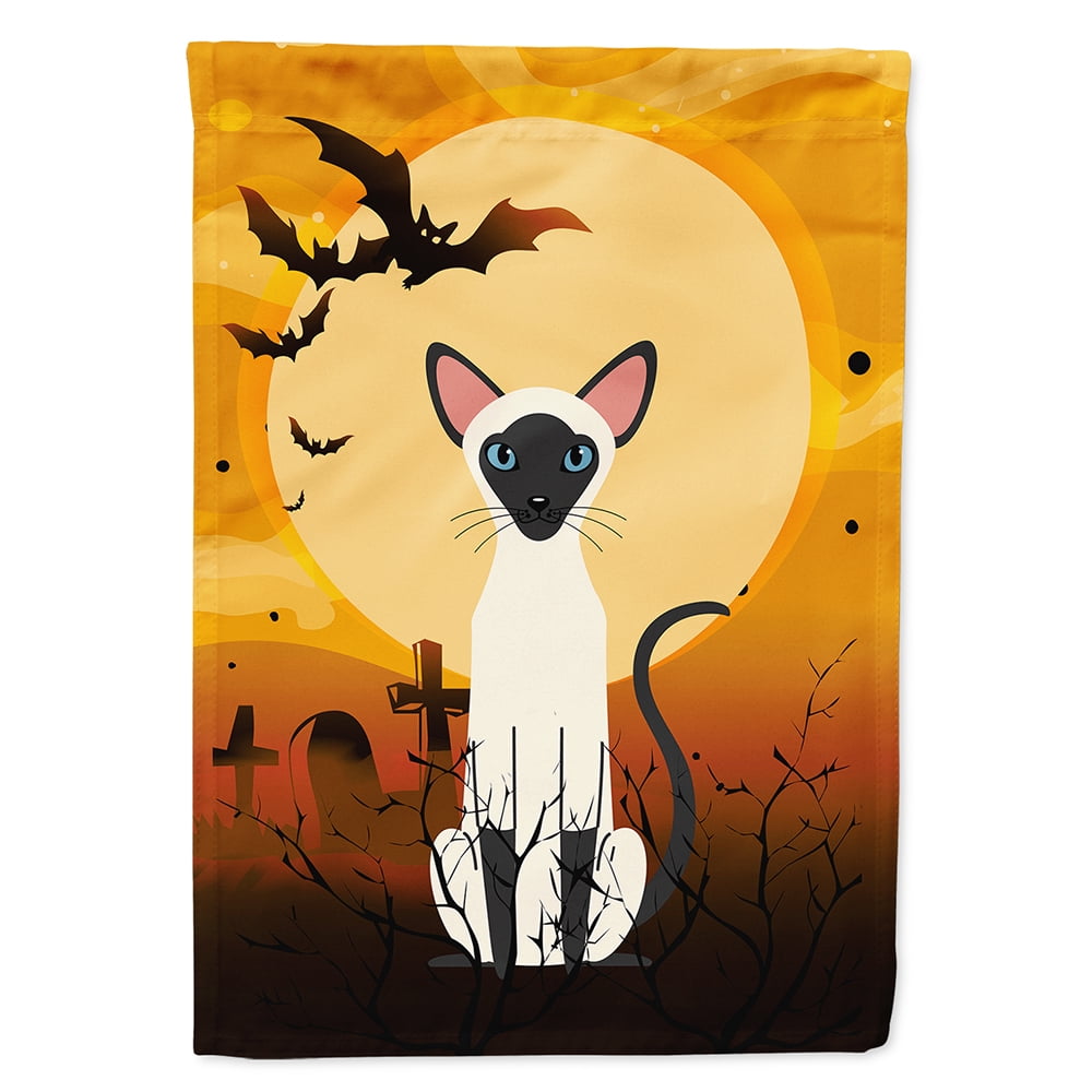 Halloween Siamese Cat Flag Canvas House Size