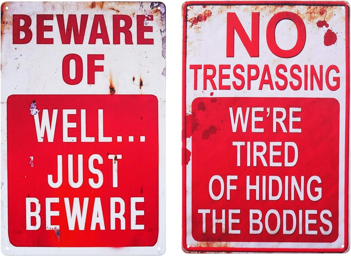 Halloween Signs Retro Chic Metal Signs for Outdoor Decor Yard Signs or