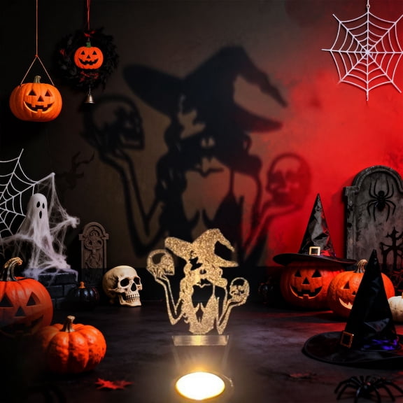 Halloween Silhouette Candle Holder with Projection Casting Design, Shadow Tealight Stand with Bat Pumpkin Cutouts for Spooky Decor, Mantel Centerpiece and Atmospheric Seasonal Styling, By Cosmug