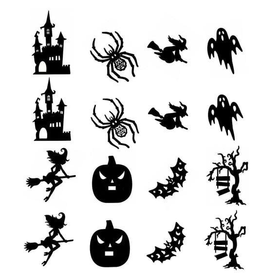Halloween Silhouette Wall Stickers, Spooky Holiday Window & Wall Decor Decals