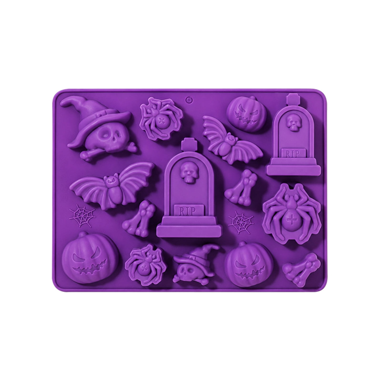Halloween Silicone Baking Molds 15 Cavity Ghost Pumpkin Bat Shapes For ...