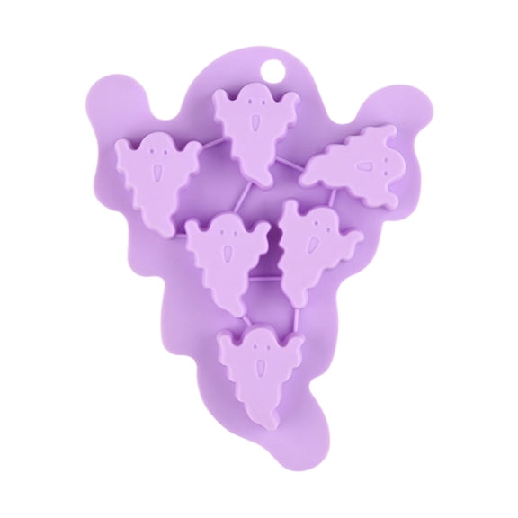 Halloween Silicone Mold Tray, Witch Skull Ghost Shape Ice Cube Tray & Cookie Cutter, Reusable Baking Mold for Drinks, Candy and Chocolate
