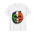 thumbnail image 1 of Halloween Silver Shamrock Masks Here For The Candy Short Sleeve White T-Shirt, 1 of 5