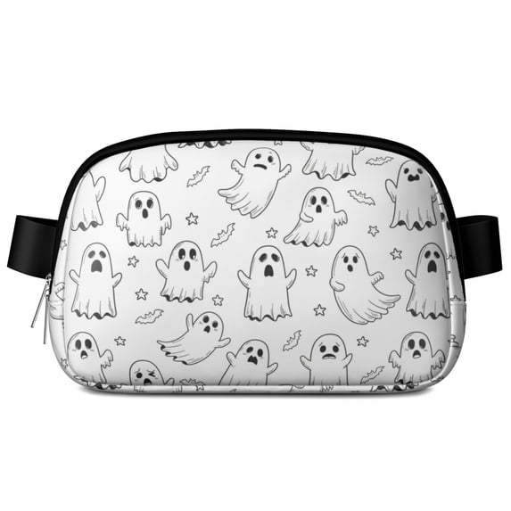 Simpl Pattern Food Halloween Simple Line Ghost Bat Pattern Waterproof Fanny Pack, Travel ...