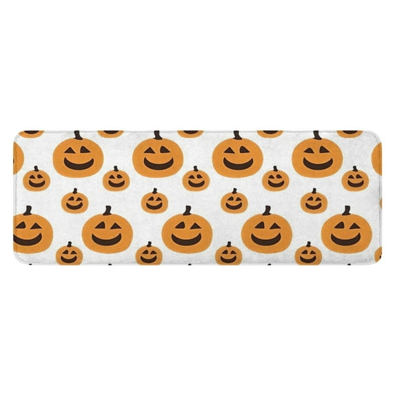 Halloween Simple Pumpkin Pattern Kitchen Rug Mat,Kitchen Runner Rugs Non Skid Washable,Decorative Kitchen Floor Mats for Kitchen,Sink,Laundry,17"x47.2"
