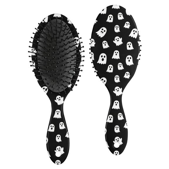 Halloween Simple White Ghost Silhouette Brush, Detangling Hair Brush, Scalp Massage Hair Comb, Smooth Handle Gifts for Wet Dry Hair Styling