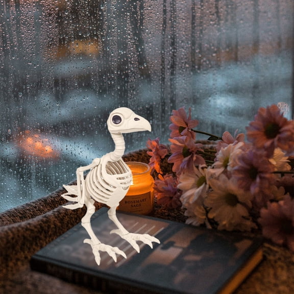 Halloween Simulation Bird Skeleton Ornament, Spooky Animal Skeleton Decor, Horror Bar Decoration Prop, Realistic Skeleton Ornament for Halloween Party, Halloween, Home Decor