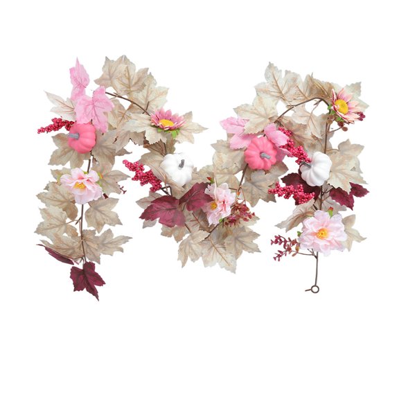 Halloween Simulation Peony Sunflower Pumpkin Vines Decoration - Plastic, Waterproof, Sun-Proof, Maintenance-Free Harvest Season Thanksgiving Decor for Mantels