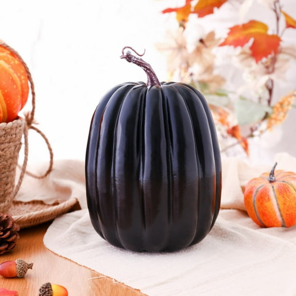 Halloween Simulation Pumpkin Black Tabletop Decor, 1* Halloween Simulation Pumpkin Desktop Ornaments(Eva, One Size)