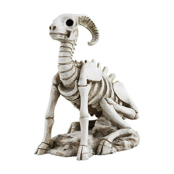 Halloween Sitting Goat Skeleton Resin Ornament Spooky Desktop and Bookshelf Decor