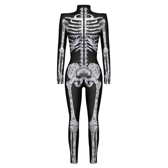 Halloween Skeleton 3D Digital Printing Shaping Jumpsuit 1773656642700005