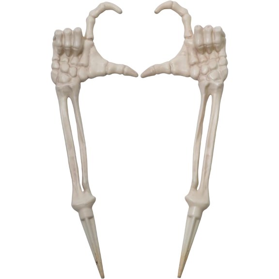 Halloween Skeleton Arm Lawn Stakes, 17" "Love Pose" Heart Hands 2-Piece Outdoor Yard Decor for Graveyard & Haunted House Displays