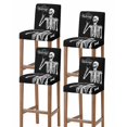 thumbnail image 1 of Halloween Skeleton Bar Stool Covers Set of 4, Fall Spooky Horror Skull Black Stretch Washable Bar Chair Covers with Backs, Removable Pub Counter Height Chair Cover for Kitchen Dining Room Cafe, 1 of 7