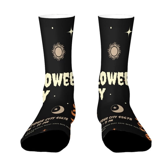 Halloween Skeleton Bat Spider Web Pumpkin Adult Breathable Socks Colorful Stripes Design For Youth Teen