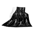 thumbnail image 1 of Halloween Skeleton Blanket Double Sided Skeleton Throw Blanket 27 x 39 Inches Lightweight Cozy Soft Warm Blanket for Home, Camping, and Halloween (70* 100 Cm ) - Black, 1 of 3