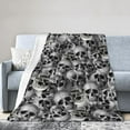 thumbnail image 1 of Halloween Skeleton Blanket Fleece Throw Blanket Super Soft Flannel Throw Blanket Lightweight Fluffy Plush Fuzzy Cozy Thickened Soft Sofa Bed Blanket for Bedding Sofa and Travel 60"x50", 1 of 7
