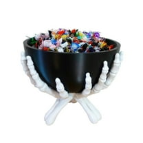 Halloween Skeleton Candy Bowl - Skeleton Hands Bowl Stand - Plastic Skull Hand Dish Holder for Home Bar Desktop Decoration - Figurine Tray,Gothic Halloween Display Holder for Candy, Decor or Trinkets
