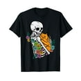 thumbnail image 1 of Halloween Skeleton Cat Hug Flowers Costume Men Women Girls Kids T-Shirt, 1 of 5