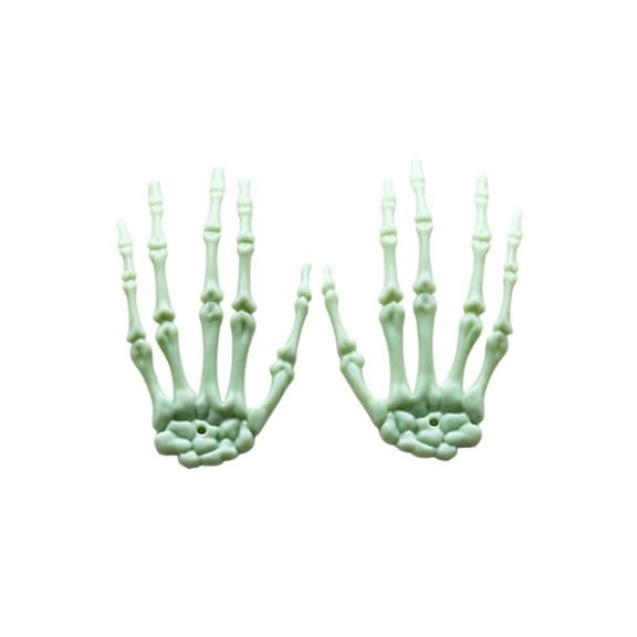 Halloween Skeleton Claws Pair, Plastic Glow Bones Hand Prop for Party Table Centerpiece Mantel Decor, Realistic Skull Hand for Halloween Theme Home Holiday Display
