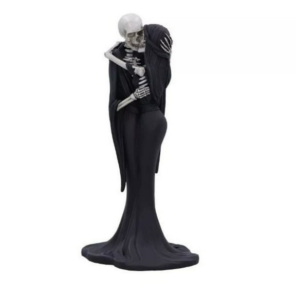 Halloween Skeleton Couple Gothic Eternal Statue Resin Desktop Ornament Gothic Wedding Cake Topper Unique Hand-Painted