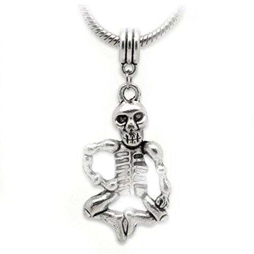 Halloween Skeleton Dangle Charm European Bead Compatible for Most European Snake Chain Bracelet