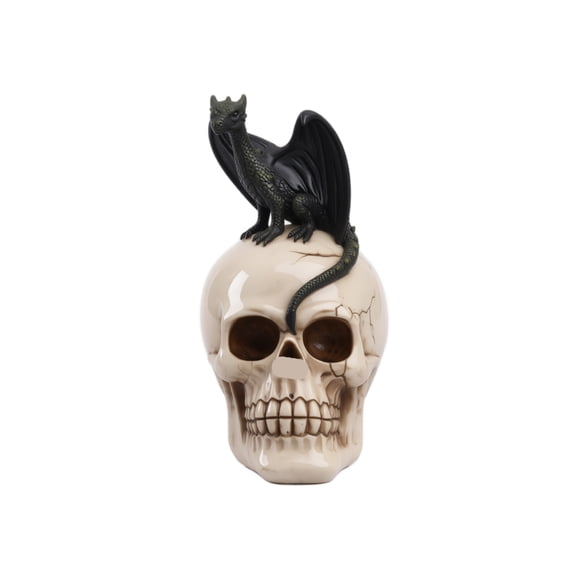Halloween Skeleton Decor 9 X 7 Inch Gothic Dragon Skull Statue Halloween Decor for Home Indoor Halloween Decorations for Bedroom Office Shelf